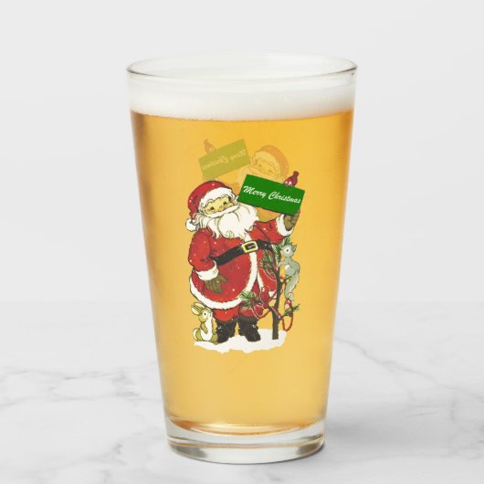 Santa dekorierte kleine Niedliche Tiere Vögel Glas (Vorne (Gefüllt))