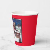 Santa Delivering Books at Christmas, Paper Cups Pappbecher (Links)
