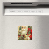 Santa Delivering Toys Vintag Magnet (In Situ (Geschirrspüler))