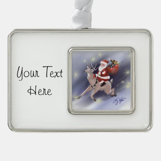 Santa Delivers Ornament Rahmen-Ornament Silber (Vorderseite)