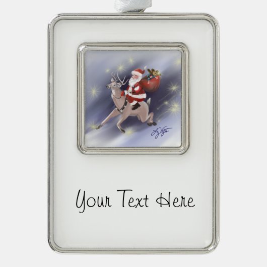 Santa Delivers Ornament Rahmen-Ornament Silber (Vorderseite)