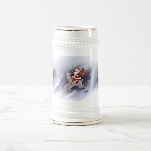 Santa Delivers Stein Bierglas (Mittel)