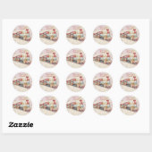 Santa Delivery Sticker | Pastel Pink & Gold Stars (Blatt)