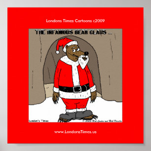 Santa Der Bär Weihnachten Lustiges Poster