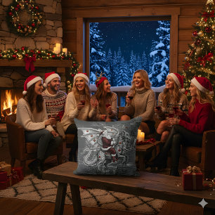 Santa & der geflügelte Drachenritt Kissen