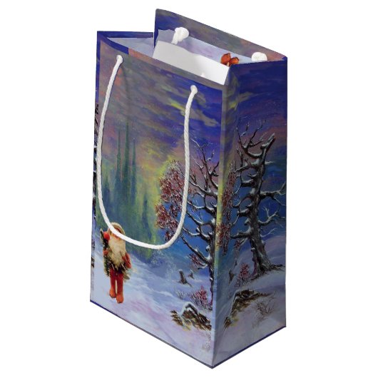 SANTA DER GNOME KLEINE GESCHENKTÜTE (Rückseite Schrägansicht)