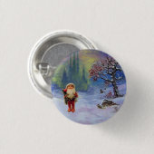 SANTA DER GNOMES Funny Christmas Button (Vorne & Hinten)