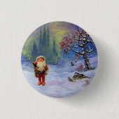 SANTA DER GNOMES Funny Christmas Button (Vorderseite)