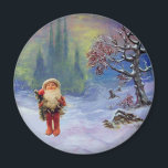 SANTA DER GNOMES Funny Christmas Magnet<br><div class="desc">Das kleine Gnome ist ein seltenes altes italienisches Spielzeug aus den Jahren 1950.</div>