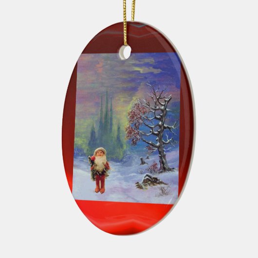 SANTA DER GNOMES MIT RED RUBY KERAMIK ORNAMENT (Links)
