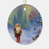 SANTA DER GNOMES MIT RED RUBY KERAMIKORNAMENT (Links)