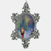SANTA DER GNOMES SCHNEEFLOCKEN Zinn-Ornament (Links)