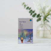 SANTA DES GNOMES MONOGRAM Blue Sapphire Gray Visitenkarte (Stehend Vorderseite)