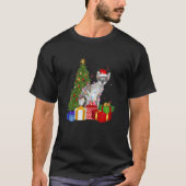 Santa Devon Rex Cat Christmas Tree Classic Copy T-Shirt (Vorderseite)