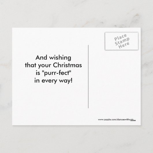 Santa die Katze wird Sie auf der Postkarte beobach (Rückseite)