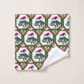 Santa Dinosaur Badhandtuch Set (Waschlappen)