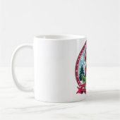 Santa Dinosaur Christmas Funny “Merry Dino-Mas”  Kaffeetasse (Links)