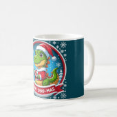 Santa Dinosaur Christmas Funny “Merry Dino-Mas”  Kaffeetasse (VorderseiteRechts)