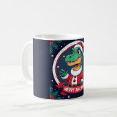Santa Dinosaur Christmas Funny “Merry Dino-Mas”  Kaffeetasse (Vorderseite Links)