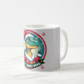 Santa Dinosaur Christmas Funny “Merry Dino-Mas” Kaffeetasse (VorderseiteRechts)