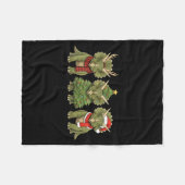Santa Dinosaur Christmas Tree Triceratops Lover Xm Fleecedecke (Vorderseite (Horizontal))