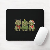 Santa Dinosaur Christmas Tree Triceratops Lover Xm Mousepad (Mit Mouse)