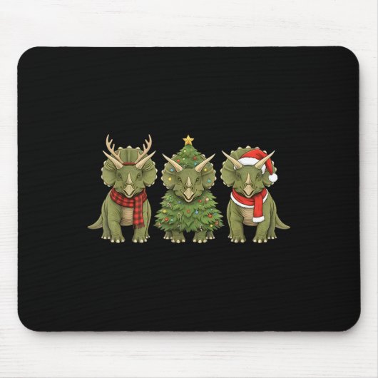 Santa Dinosaur Christmas Tree Triceratops Lover Xm Mousepad (Vorne)