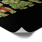 Santa Dinosaur Christmas Tree Triceratops Lover Xm Poster (Ecke)