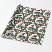 Santa Dinosaur Geschenkpapier (Ungerollt)