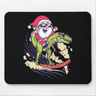 Santa Dinosaur surft T-Rex Dino Sommer Weihnachten Mousepad