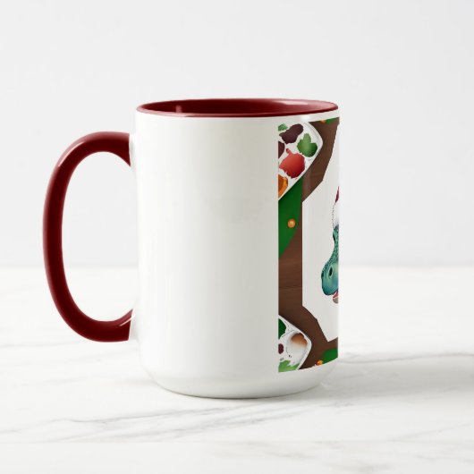 Santa Dinosaur Tasse (Links)