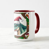 Santa Dinosaur Tasse (VorderseiteRechts)