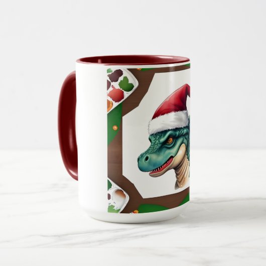 Santa Dinosaur Tasse (Vorderseite Links)