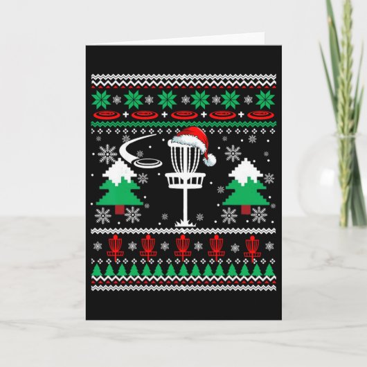 Santa Disc Golf Weihnachtspullover Santa Disc Golf Karte (Vorderseite)