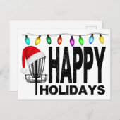 Santa Disk Golf Körbchen Weihnachtskarte Einladungspostkarte (Vorne/Hinten)