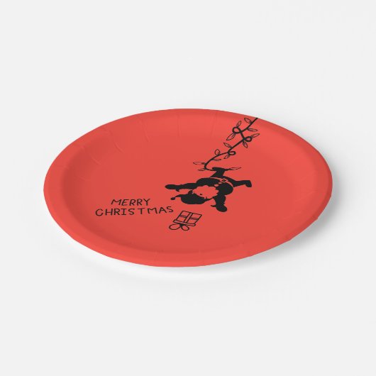 Santa Distribution Gifts Pappteller (Schrägansicht)