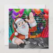 Santa DJ Disco Weihnachten / Neujahr Einladung (Vorderseite)
