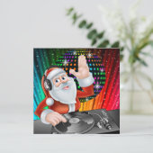 Santa DJ Disco Weihnachten / Neujahr Einladung (Stehend Vorderseite)