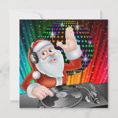 Santa DJ Disco Weihnachten / Neujahr Einladung (Vorderseite)