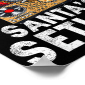 Santa Dj Musician Santa’s Setlist House Music  Poster (Ecke)