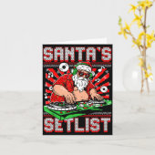 Santa Dj Musician Santa’s Setlist House Music Ugly Karte (Gelbe Blume)