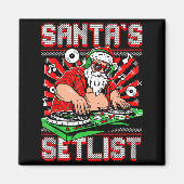 Santa Dj Musician Santa’s Setlist House Music Ugly Magnet (Vorne)