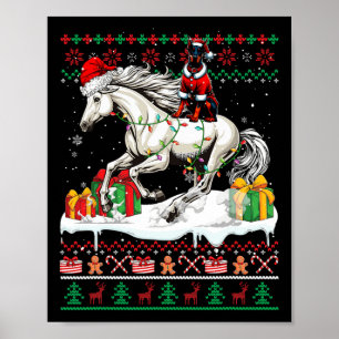 Santa Dobermann Reiten Weihnachten Poster