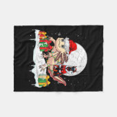 Santa Dobermann Riding Axolotl Weihnachtsmann Kind Fleecedecke (Vorderseite (Horizontal))