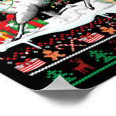 Santa Dobermann Riding Llama Christmas Sweater Lov Poster (Ecke)