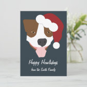 Santa Dog - Anpassbar Feiertagskarte (Stehend Vorderseite)
