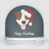 Santa Dog - Anpassbar Schneekugeln (Rückseite)
