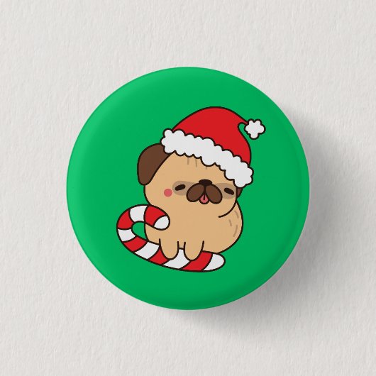 Santa Dog Button (Vorderseite)