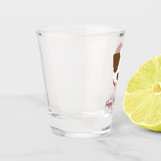 Santa Dog - Customizable Schnapsglas (Links)