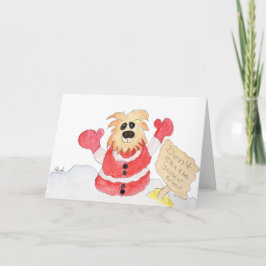 Santa Dog - Don't Eat the Yellow Snow Feiertagskarte
